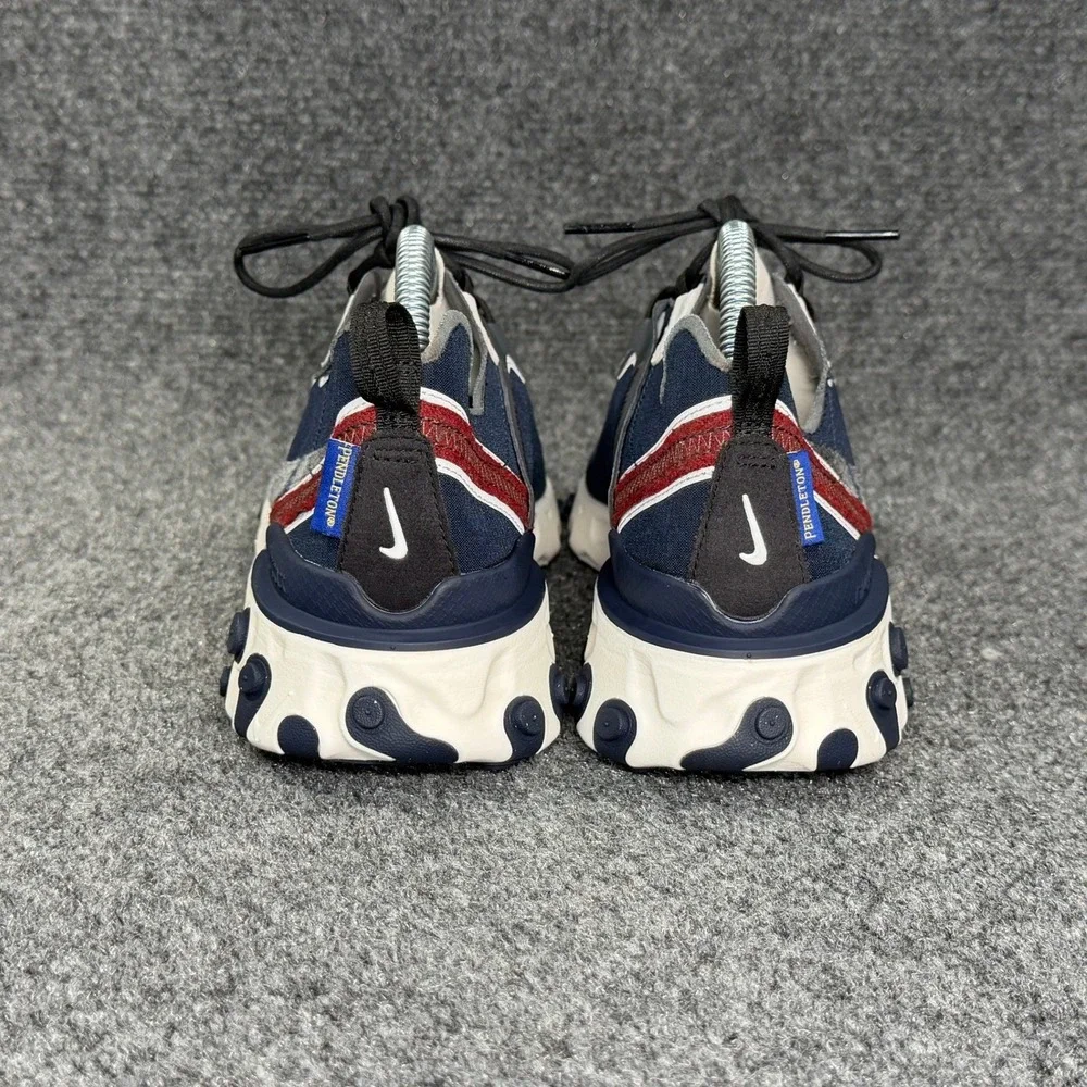 Nike React‎ Element 55 Pendleton Running Shoes Women's 8.5 Blue Retro Athletic